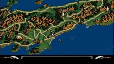 Retro strategy game map.. Lords of the Rising Sun