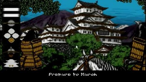 Strategy video game. Conquer all the castles in Japan.. Lords of the Rising Sun