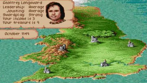Good game map in old strategy game.. Defender of the Crown